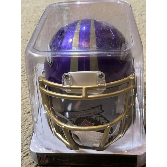 Derrick Mason Signed Baltimore Ravens Flash Alternate Mini Helmet W/ Beckett COA - Picture 4 of 5